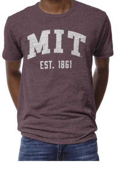 MIT Engineers League Collegiate Wear 1274 Victory Falls T-Shirt - Heather Maroon
 ᡼