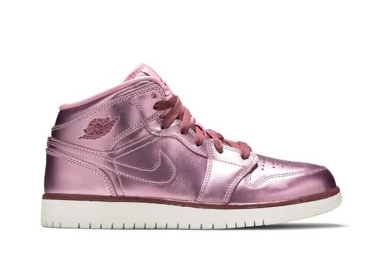 Air Jordan 1 Mid SE GS Pink Rose NBA