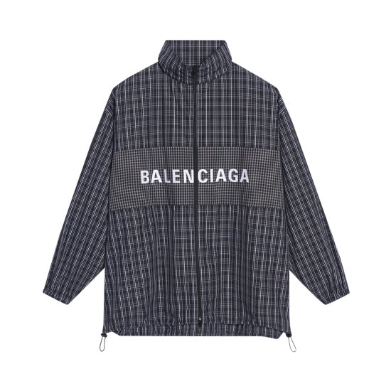 Balenciaga Checkered Nylon Track Suit Jacket 'Black' ᡼