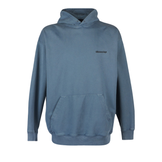 Balenciaga BB Corp Hoodie 'Washed Blue/Black'
