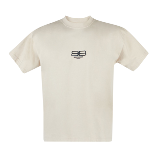 Balenciaga BB Center Logo Tee 'Beige/Black'