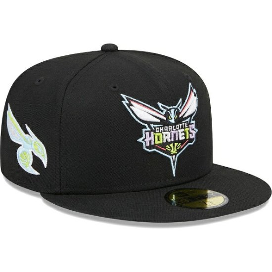 シャーロットホーネッツ ニューエラ（New Era）（ニューエラ） カラー パック 59FIFTY ぴったりした ハット - ブラック -  NBAグッズ バスケショップ通販専門店 ロッカーズ