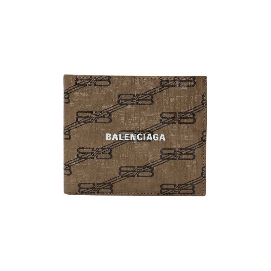 Balenciaga BB Monogram Square Fold Wallet 'Beige/Brown' ᡼