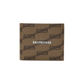 Balenciaga BB Monogram Square Fold Wallet 'Beige/Brown'