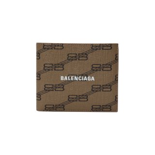 Balenciaga BB Monogram Square Fold Wallet 'Beige/Brown' ͥ