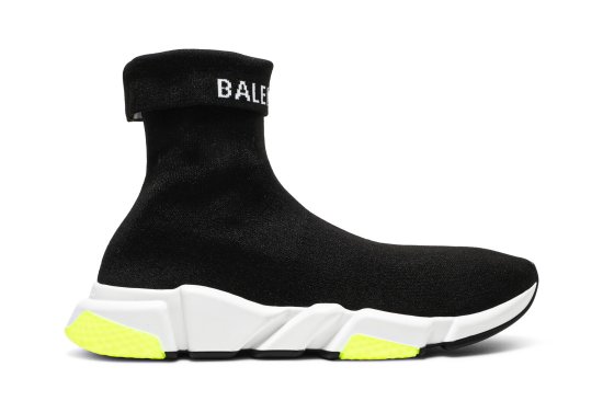 Balenciaga Speed Sneaker Cuffed 'Black Yellow' ᡼