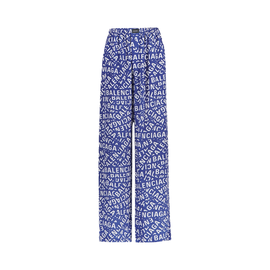 Balenciaga BB Monogram Pajama Pants 'Blue/Dirty White' ᡼