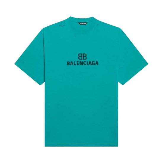 Balenciaga BB Pixel Boxy T-Shirt 'Turquoise/Black' ᡼