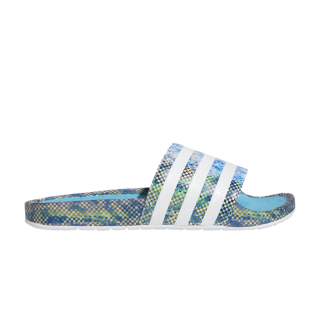 Ninja x Adilette Boost Slide 'Time In - Signal Cyan Glow Pink'