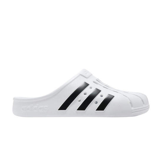 Adilette Clog 'White Black' ᡼