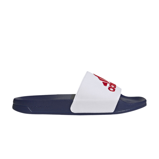 Adilette Shower Slide 'White Victory Blue' ᡼