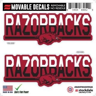 Arkansas Razorバックs 6" x 6" ツー-トーン Repositiオンable ス