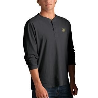アーミー・ブラックナイツ Camブリッジ ヘンリー 3/4-スリーブ Tシャツ - ブラック