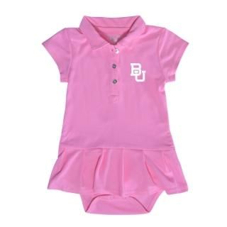 ベイラー・ベアーズ Garb ガール キッズ カーoライン キャップ スリーブ ポロ ドレス - ピ