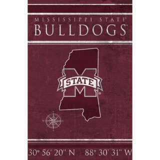 Mississippi ơ Bulldogs 17'' x 26''  Coordin ͥ