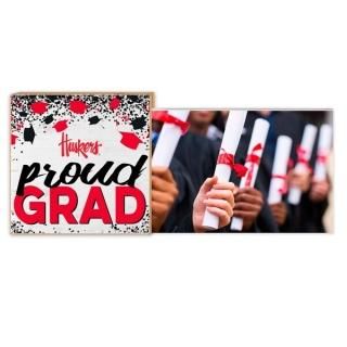Nebraska Huskers 5" x 10.5" プロud Grad Floアットing フレ