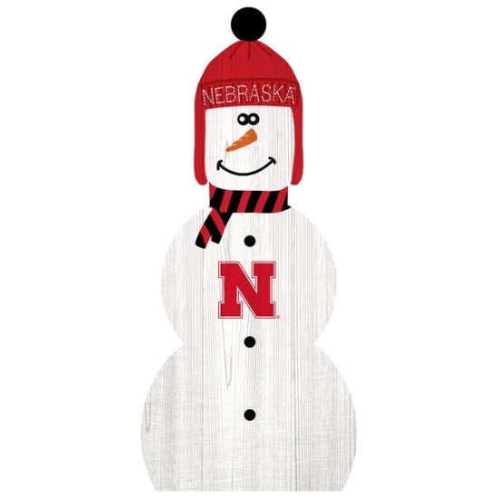 Nebraska Huskers 31'' Snowman Leaner ᡼