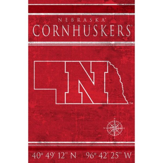 Nebraska Huskers 17'' x 26''  Coordinåes  ᡼