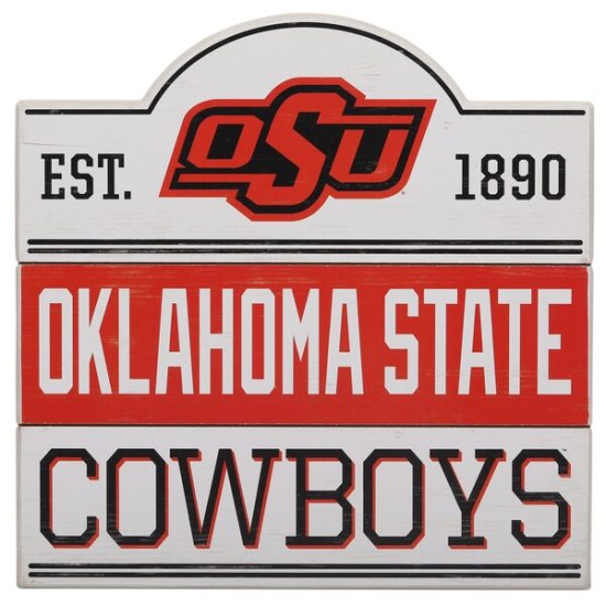 Oklahoma ơ Cowboys 14'' x 14''  Bump Planked ᡼