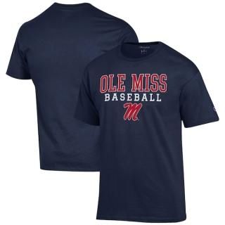 ミシシッピ・レベルス チャンピオン ベースボール Stack Tシャツ - ネイビー