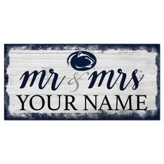 ペンシルベニア ニタニー・ライオンズ 6" x 12" パーソナライズ Mr. & Mrs. スクリ