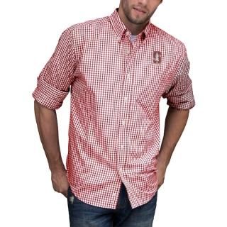 スタンフォード・カーディナル NCAA Gingham ボタン-ダウン チェック シャツ - レッド