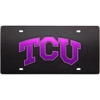 TCU・ホーンドフロッグス 12" x 6" グリッター ミラー ライセンス プレート - ブラック