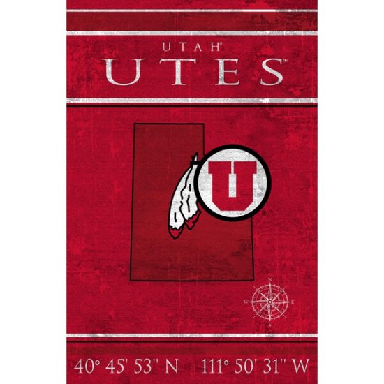 Utah Utes 17'' x 26''  Coordinåes  ᡼