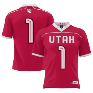 Utah Utes プロSphere #1 メンズ Lacrosse ジャージー - レッド サムネイル