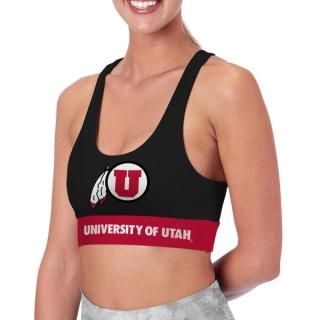 Utah Utes レディース レーサーバック スポーツ Bra - ブラック