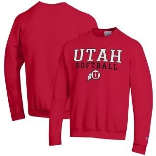 Utah Utes チャンピオン ソフトball Stack プルオーバー クルーneck スウェッ