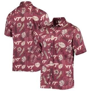 Virginia テック Hokies Wes & Willy ヴィンテージ Floral ボタン-