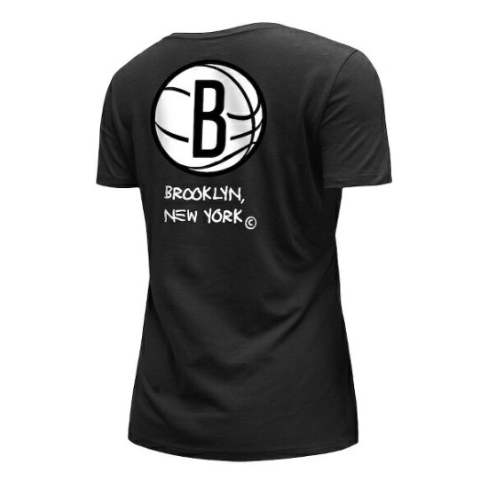 ブルックリンネッツ ニューエラ（New Era）（ニューエラ） レディース 2022/23 シティ エディション V-ネック Tシャツ - ブラック  - NBAグッズ バスケショップ通販専門店 ロッカーズ