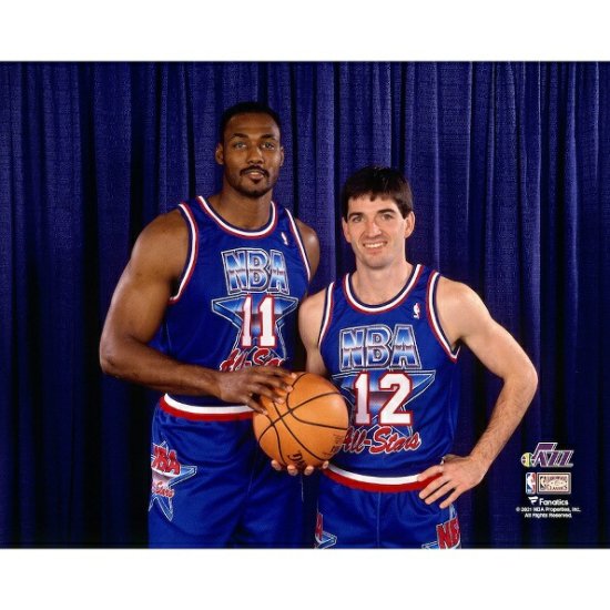 カール・マローン ユタジャズ ファナティクス オーセンティックUnsigned ハードウッド クラシックス 1992 オールスター ゲーム  Portrait with John St - NBAグッズ バスケショップ通販専門店 ロッカーズ