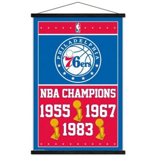 フィラデルフィアセブンティシクサーズ 3-タイム NBA ファイナル チャンピオン 24'' x 35'' チャンプs フレーム ハンギング ポスター サムネイル