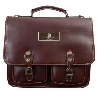 マーケット・ゴールデンイーグルス ロゴ プレート Sabino Briefcase - ブラウン