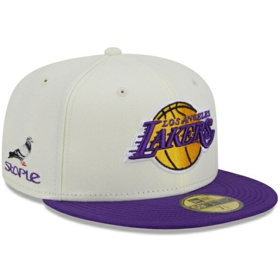 ロサンゼルス・レイカーズ ニューエラ（ニューエラ（New Era）） x Staple NBA x Staple ツー-トーン59FIFTY  フィットタイプハット - クリーム/パープル - NBAグッズ バスケショップ通販専門店 ロッカーズ