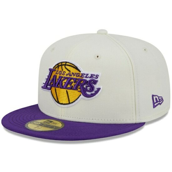 ロサンゼルス・レイカーズ ニューエラ（ニューエラ（New Era）） x Staple NBA x Staple ツー-トーン59FIFTY  フィットタイプハット - クリーム/パープル - NBAグッズ バスケショップ通販専門店 ロッカーズ