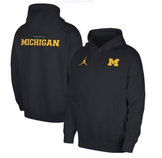 Michigan Wolverines Jordan Brand Club Pullover Hoodie - Navy
 ͥ