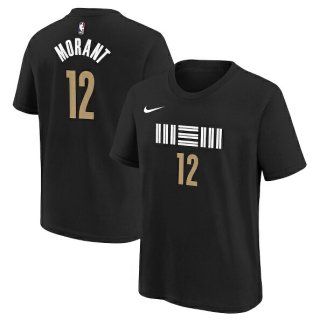 ジャ・モラント メンフィスグリズリーズ Nike ユース 2023/24 シティ エディション ネーム&ナンバー Tシャツ - ブラック サムネイル