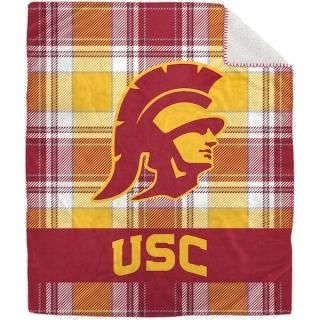 USC・トロージャンズ Pegasus 50" x 60" 格子柄 フランネル Sherpa 豪華
