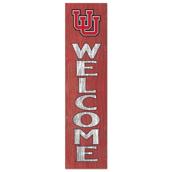 Utah Utes 12'' x 48'' Welcome Leaner ᡼