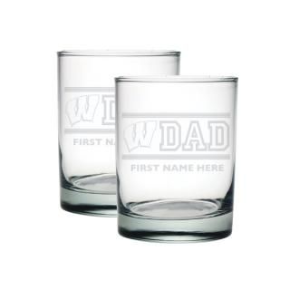 ウィスコンシン・バジャーズ ツーパック 14オンス(414ml) パーソナライズ Dad エッチング