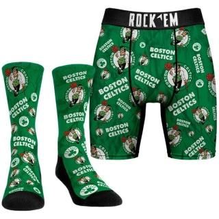 ボストンセルティックス Rock Em ソックス オール-オーバー ロゴ ボクサー Briefs & クルー ソックス コンボパック - グリーン