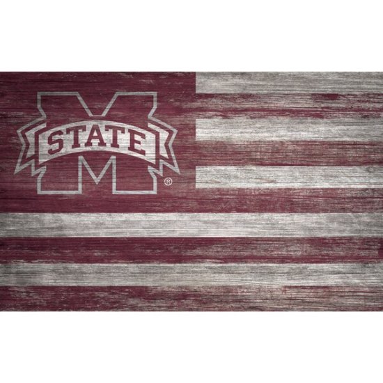 Mississippi ơ Bulldogs 11'' x 19'' Distressed  ᡼