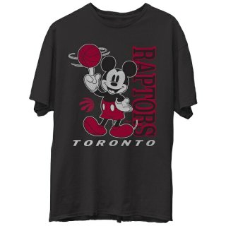 トロントラプターズ Junk Food Disney ヴィンテージ Mickey ボーラー Tシャツ - ブラック サムネイル