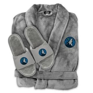 ミネソタティンバーウルブズ Iスライド ユニセックス Faux Fur スライド サンダル & ローブ バンドル - グレー