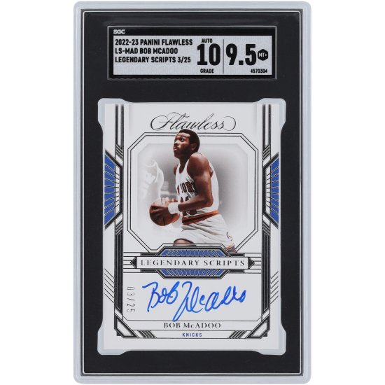 Bob McAdoo ニューヨークニックス 直筆サイン入り 2022-23 パニーニ フローレス レジェンドary #LS-MAD #3/25 SGC  オーセンティックアットed 9.5/10 カード - NBAグッズ バスケショップ通販専門店 ロッカーズ