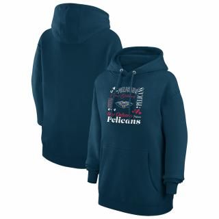 ニューオーリンズペリカンズ G-III 4Her バイ カーl バンクス レディース チーム コラージュ グラフィック フリース プルオーバー パーカー - ネイビー