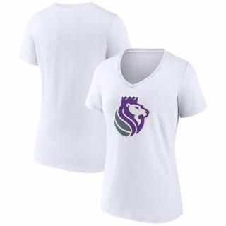 サクラメントキングス レディース オルタネート ロゴ Vネック Tシャツ - ホワイト